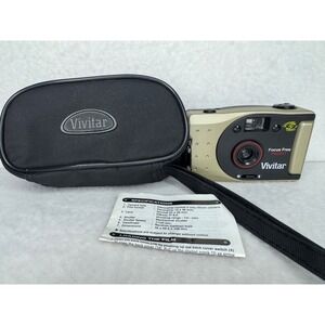 Vivitar Focus Free PN2011 35mm Film Camera Gold Panoramic Normal Dual Format